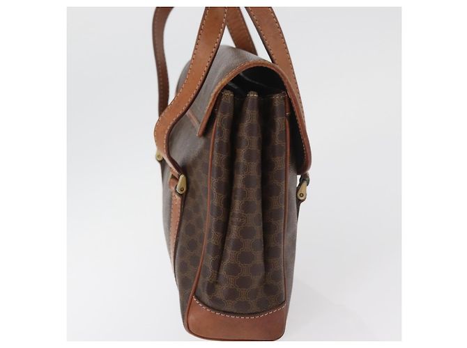 Céline Borsa CELINE Macadam Canvas PVC Pelle Marrone Oro Autentica 182298 D'oro - vista 4