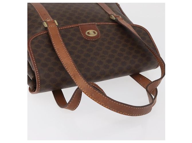 Céline Borsa CELINE Macadam Canvas PVC Pelle Marrone Oro Autentica 182298 D'oro - vista 6
