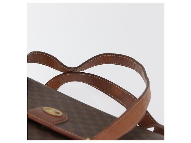 Céline Borsa CELINE Macadam Canvas PVC Pelle Marrone Oro Autentica 182298 D'oro - vista 8