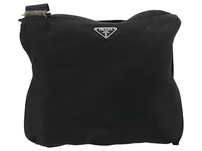 Borsa a tracolla PRADA Nylon Nero Argento Auth 181330 - vista 13