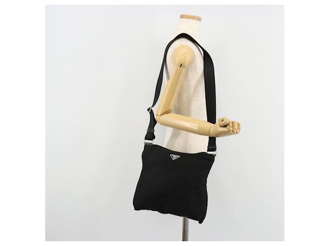 Borsa a tracolla PRADA Nylon Nero Argento Auth 181330 - vista 22