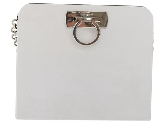 Borsa a catena Gancini Salvatore Ferragamo in acciaio inossidabile Argento Auth BA13202V - vista 13