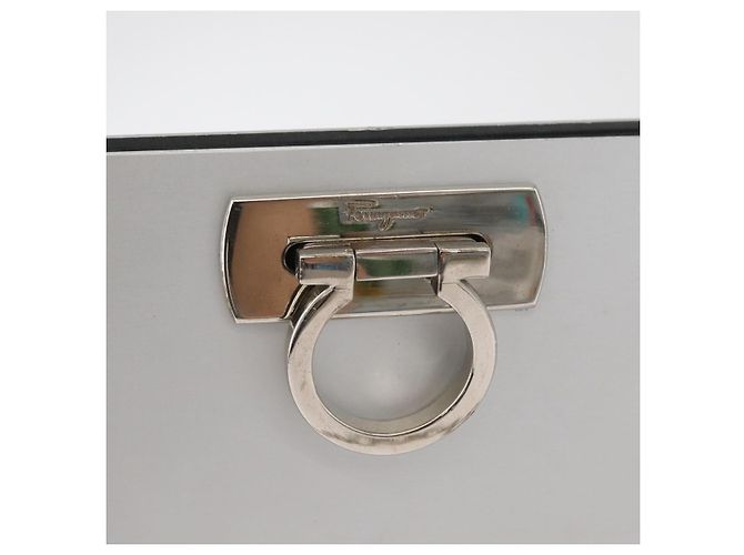 Borsa a catena Gancini Salvatore Ferragamo in acciaio inossidabile Argento Auth BA13202V - vista 17