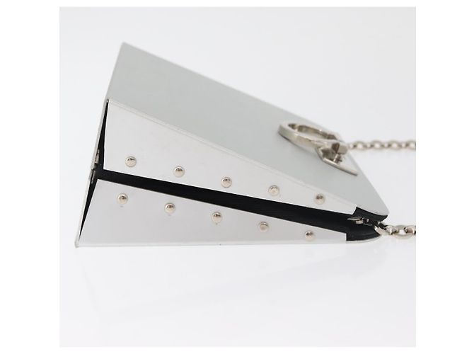 Borsa a catena Gancini Salvatore Ferragamo in acciaio inossidabile Argento Auth BA13202V - vista 3