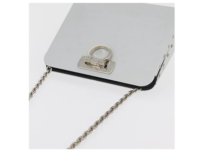 Borsa a catena Gancini Salvatore Ferragamo in acciaio inossidabile Argento Auth BA13202V - vista 6
