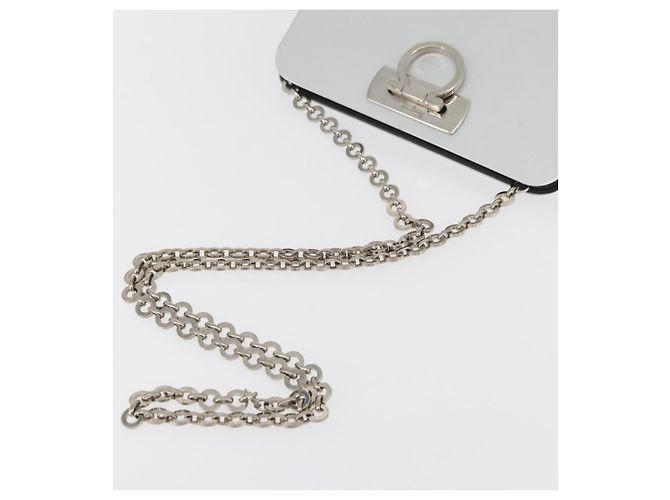 Borsa a catena Gancini Salvatore Ferragamo in acciaio inossidabile Argento Auth BA13202V - vista 7