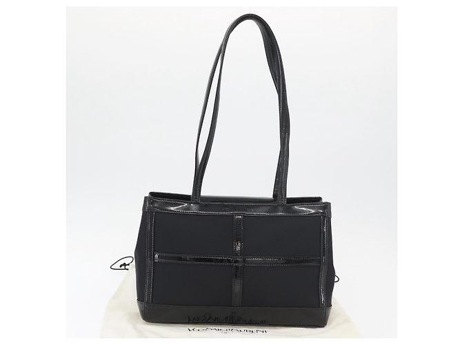 SAINT LAURENT Tote Bag Lackleder Schwarz Silber Auth bs35398 - Ansicht 12