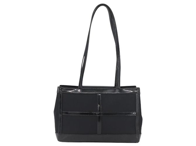 SAINT LAURENT Tote Bag Lackleder Schwarz Silber Auth bs35398 - Ansicht 13