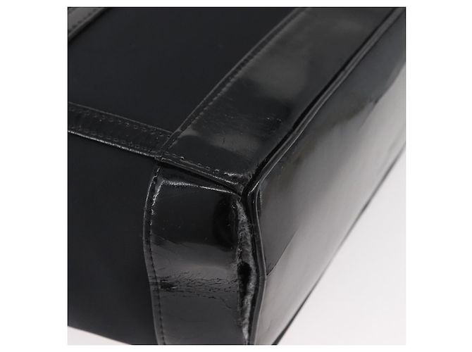 SAINT LAURENT Tote Bag Lackleder Schwarz Silber Auth bs35398 - Ansicht 15