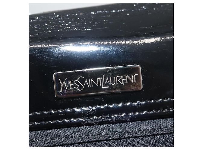 SAINT LAURENT Tote Bag Lackleder Schwarz Silber Auth bs35398 - Ansicht 19