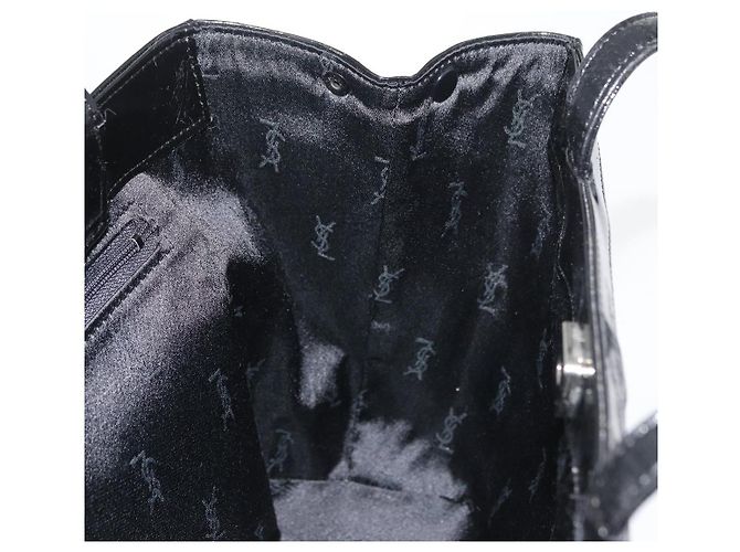 SAINT LAURENT Tote Bag Lackleder Schwarz Silber Auth bs35398 - Ansicht 20