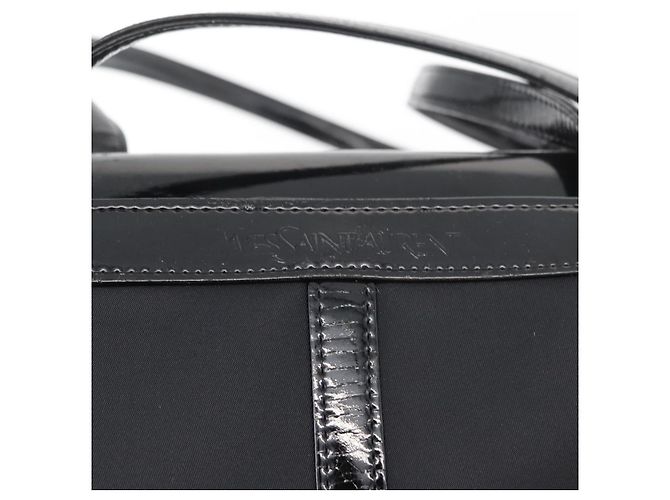 SAINT LAURENT Tote Bag Lackleder Schwarz Silber Auth bs35398 - Ansicht 8