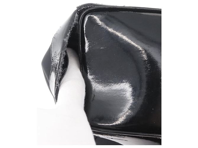 SAINT LAURENT Tote Bag Lackleder Schwarz Silber Auth bs35398 - Ansicht 9