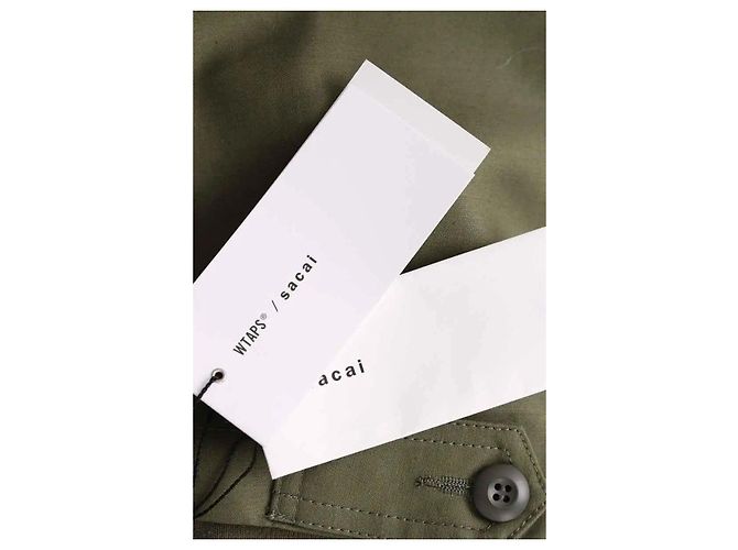 Sacai Layered chore jacket khaki cotton L - view 6