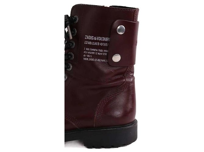 Zadig & Voltaire Bordeaux Biker-Stiefel - Ansicht 4