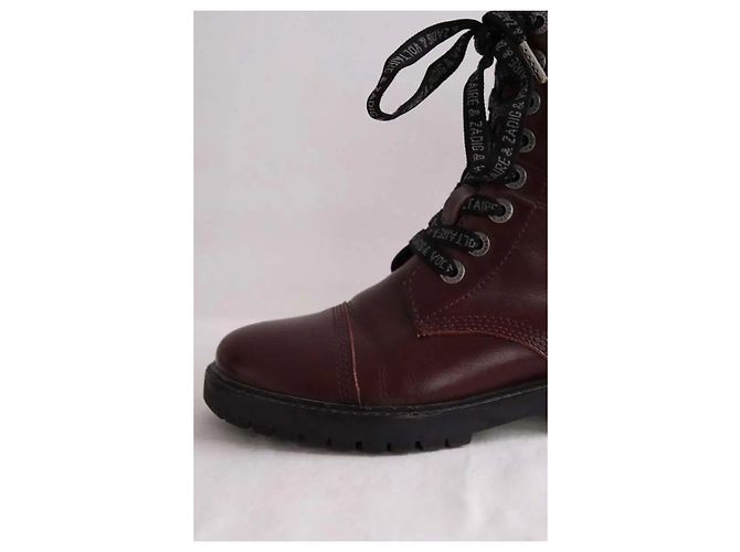 Zadig & Voltaire Bordeaux Biker-Stiefel - Ansicht 5