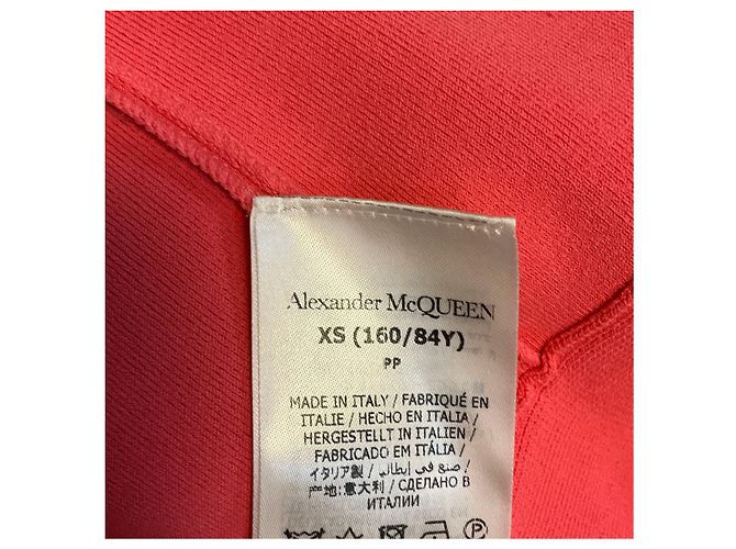 Alexander McQueen Mini-Rüschenkleid aus Korallenfarbenem Compact-Strick Pink - Ansicht 5