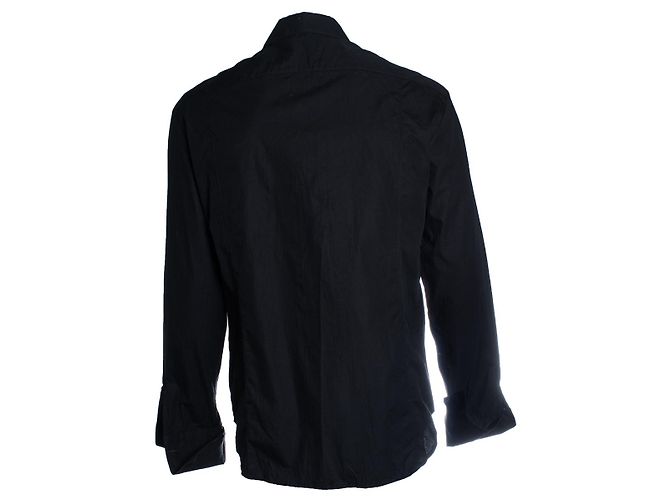 Gianfranco Ferré Ferre jeans, camicia nera con ricamo a polsini francesi Nero - vista 2