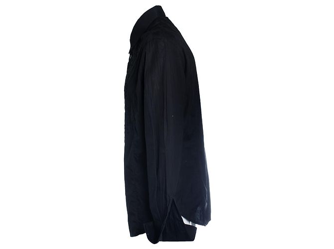 Gianfranco Ferré Ferre jeans, camicia nera con ricamo a polsini francesi Nero - vista 3