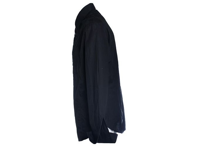 Gianfranco Ferré Ferre jeans, camicia nera con ricamo a polsini francesi Nero - vista 4