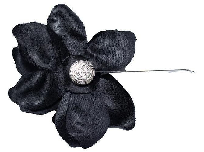 Alexander McQueen, spilla revert floreale nera Nero - vista 2