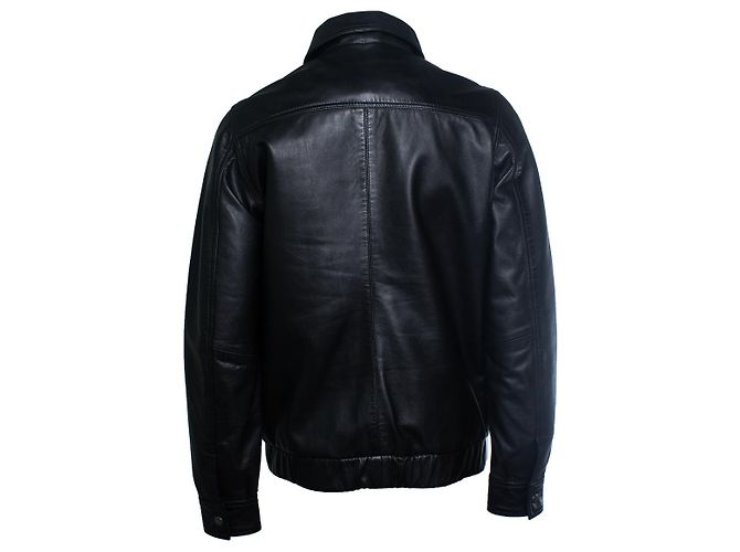 Aime AIM, chaqueta biker de cuero negro - vista 3