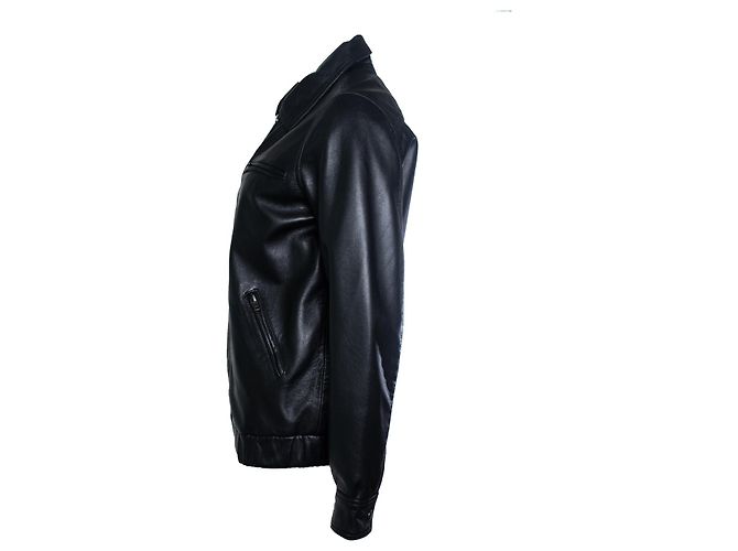 Aime AIM, chaqueta biker de cuero negro - vista 4
