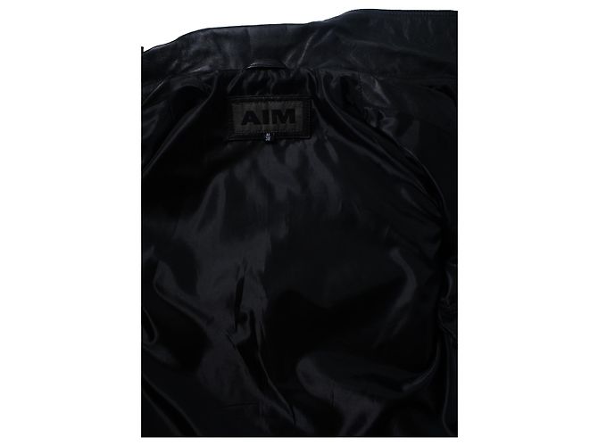Aime AIM, chaqueta biker de cuero negro - vista 7