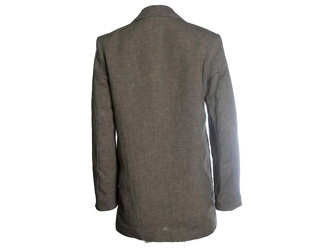 Autre Marque Diega, blazer de lino taupe Castaño - vista 3