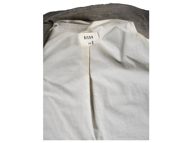 Autre Marque Diega, blazer de lino taupe Castaño - vista 6