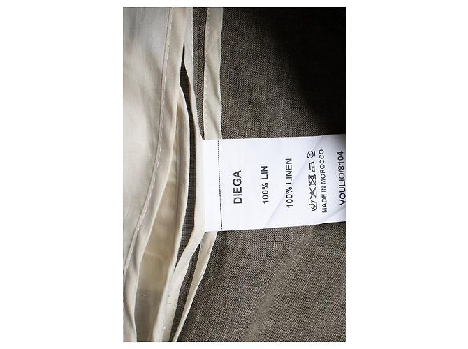 Autre Marque Diega, blazer de lino taupe Castaño - vista 7