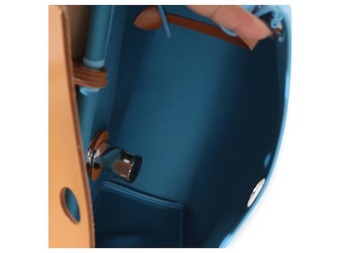 Hermès Bleu Azteque Toile Vache Hunter Herbag Zip 31 PM PHW Blu - vista 5