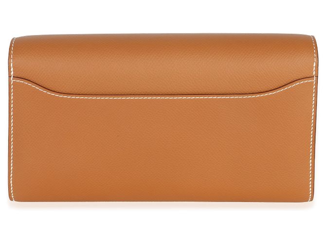 Portafoglio lungo Hermès Gold Epsom Constance To Go GHW Marrone - vista 2