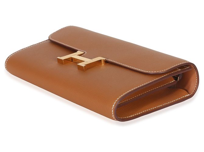 Portafoglio lungo Hermès Gold Epsom Constance To Go GHW Marrone - vista 6
