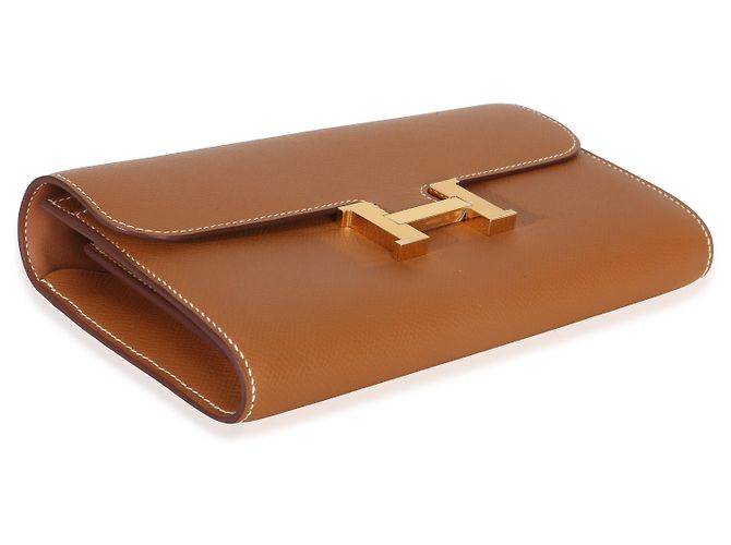 Portafoglio lungo Hermès Gold Epsom Constance To Go GHW Marrone - vista 7