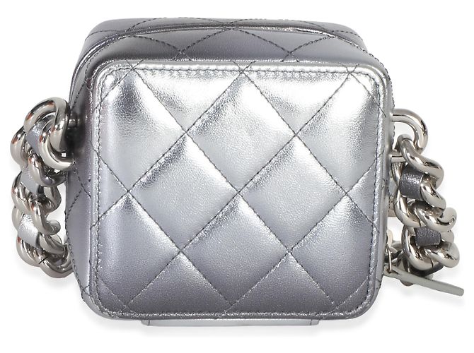 Chanel Metallic Quilted Lambskin Coco Punk Clutch mit Kette - Ansicht 2