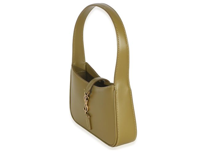 Saint Laurent Mini Le 5 A 7 Hobo en piel de becerro lisa oliva Verde - vista 3