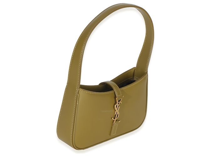 Saint Laurent Mini Le 5 A 7 Hobo en piel de becerro lisa oliva Verde - vista 4