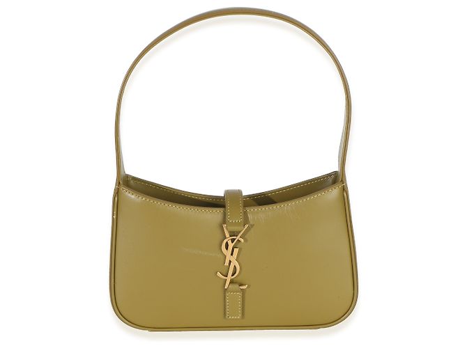 Saint Laurent Mini Le 5 A 7 Hobo en piel de becerro lisa oliva Verde - vista 8