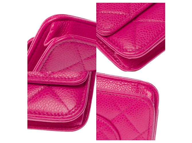 Borsa CHANEL Wallet on Chain in Pelle Rosa - 103562 - vista 10