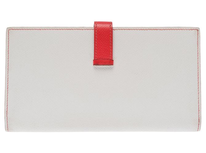 Béarn Hermès Accessorio HERMES Bearn in Pelle Bianca - 103545 Bianco - vista 3