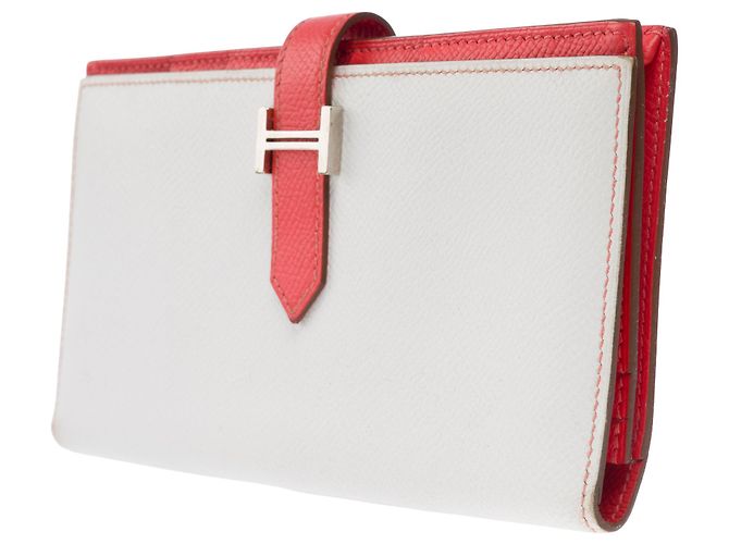 Béarn Hermès Accessorio HERMES Bearn in Pelle Bianca - 103545 Bianco - vista 4