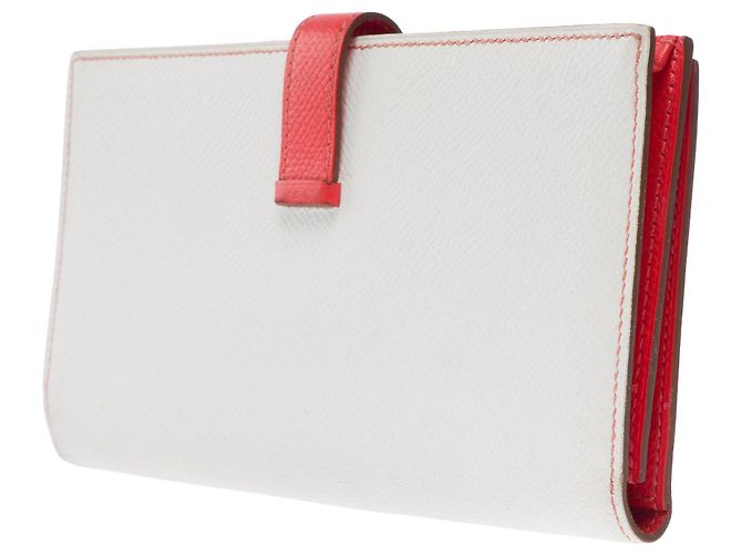 Béarn Hermès Accessorio HERMES Bearn in Pelle Bianca - 103545 Bianco - vista 5