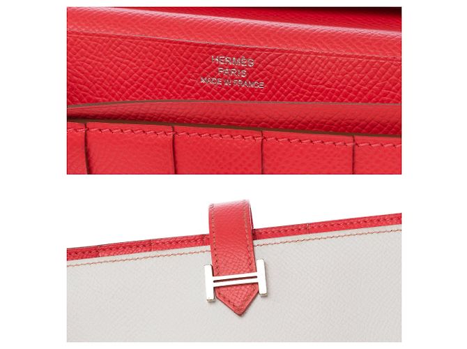 Béarn Hermès Accessorio HERMES Bearn in Pelle Bianca - 103545 Bianco - vista 6