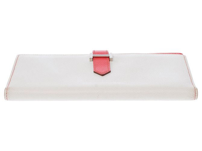 Béarn Hermès Accessorio HERMES Bearn in Pelle Bianca - 103545 Bianco - vista 8