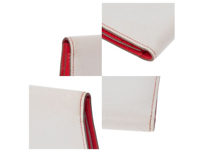 Béarn Hermès Accessorio HERMES Bearn in Pelle Bianca - 103545 Bianco - vista 9