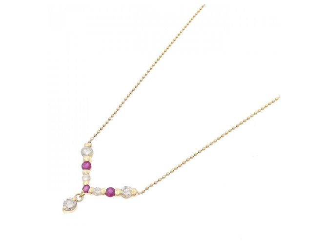 Autre Marque Collana con rubino e diamanti Au750 D'oro - vista 2