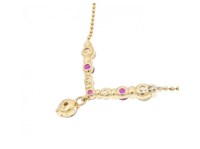 Autre Marque Collana con rubino e diamanti Au750 D'oro - vista 4
