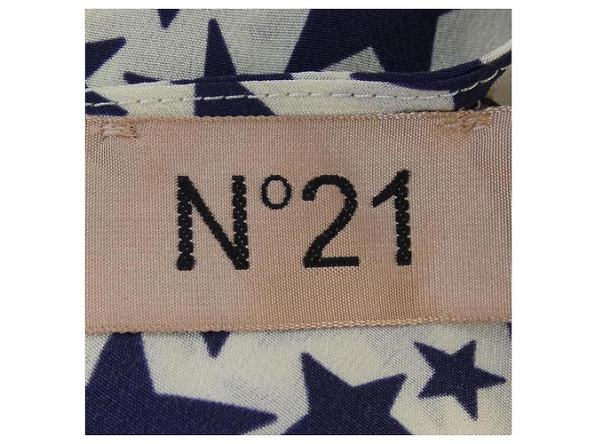 Autre Marque Haut en soie N°21 Bleu Beige Bleu Marine - vue 4
