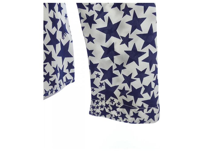 Autre Marque Haut en soie N°21 Bleu Beige Bleu Marine - vue 6